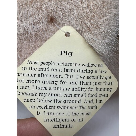 Dakin Applause Huggables Lilly Pig 8.25" Beanie Plush Toy Soft Stuffed Animal - Picture 6 of 10